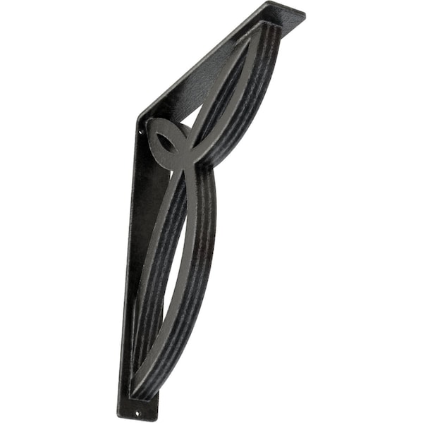 Ekena Millwork Versailles Wrought Iron Bracket, (Triple center brace), Antiqued Pewter 2"W x 12"D x 15"H BKTM02X12X15TVEAPW - main
